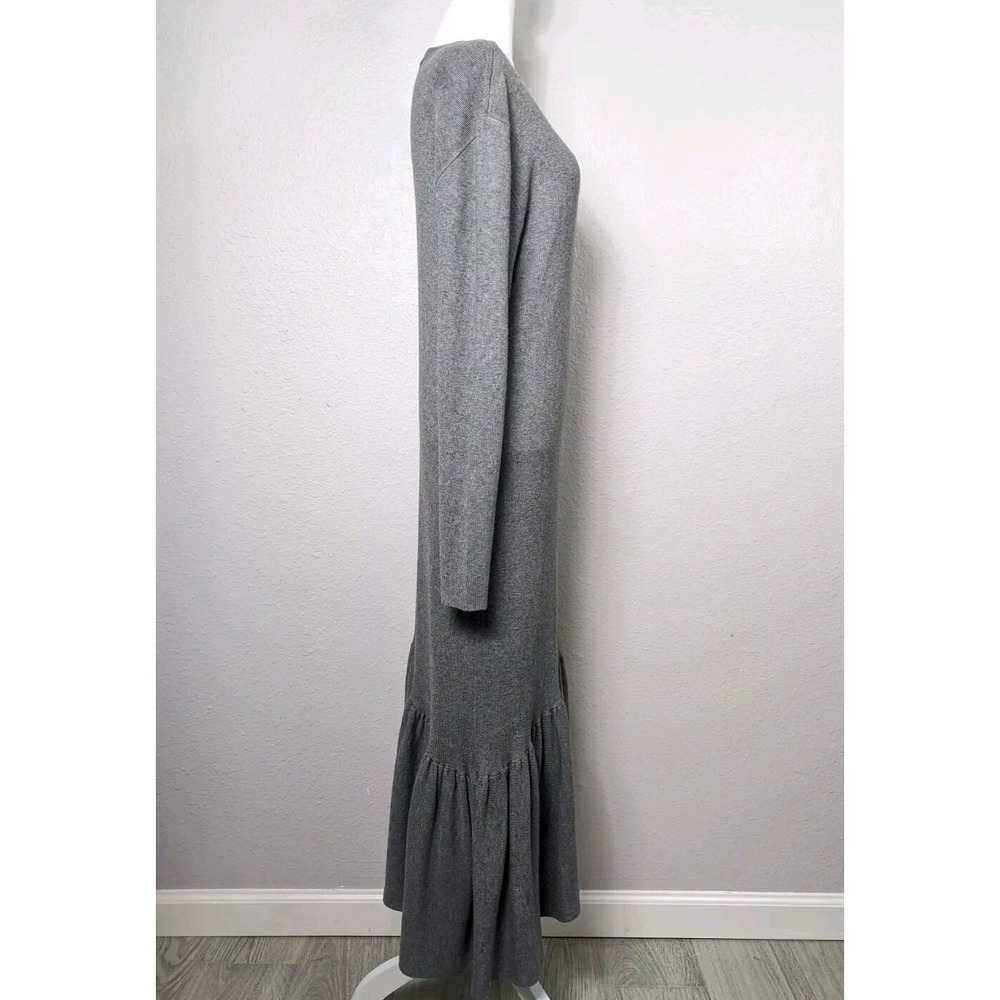 Gianni‎ Bini Womens Dress Mockneck Ruffle Bottom Long Sleeve Knit Gray Sz XL 347 - Picture 3 of 8